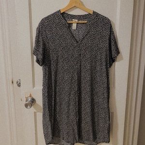 H&M Navy Daisy-print Shift Dress